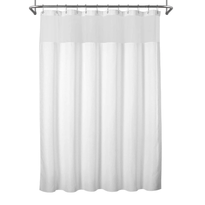 

HOT SALE Weave Shower Curtain With Snap-In Fabric Liner Set, 12 Hooks Included, Waterproof And Washable 72X72 Inch