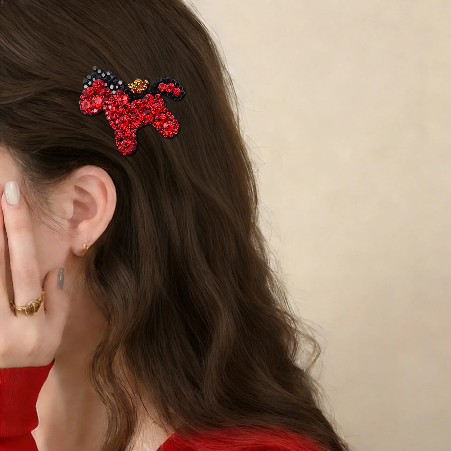 

Rhinestone Ponytail Clip Luxurious and Exquisite Hair Accessory Fashionable Sparkling Side Clip for Women