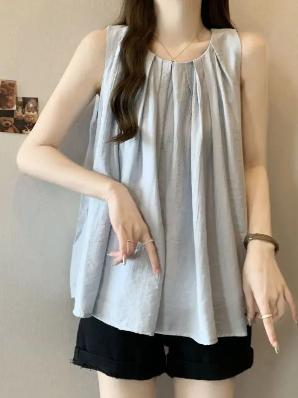 Maternity Tank Top Women's Loose Sleeveless Inner Wear Breathable Comfortable round Neck Design High Elasticity  Color