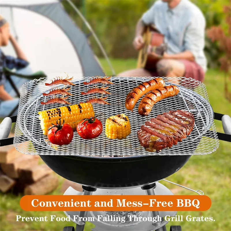 10 قطعة/المجموعة الفولاذ المقاوم للصدأ الشواء شبكة المتاح غير عصا صينية الشواء بطانة للتخييم نزهة المنزل اللحوم الأسماك شواء حصيرة