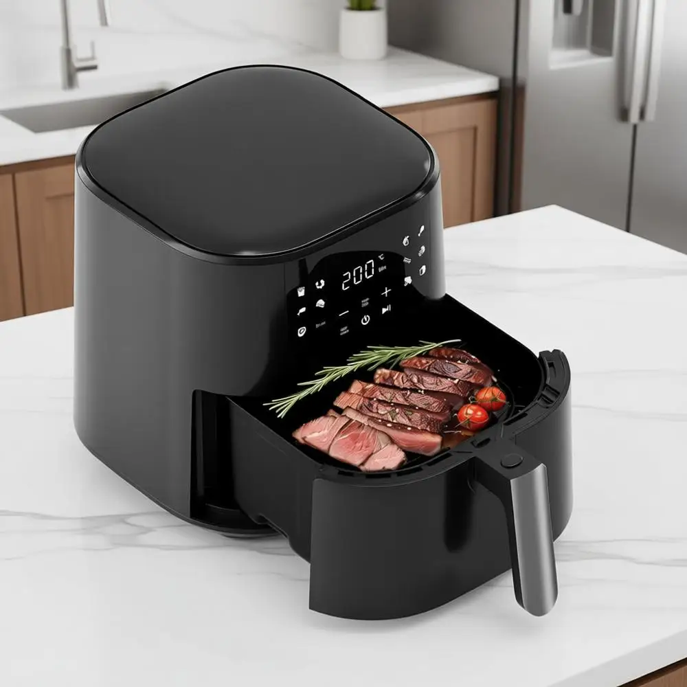 

8-in-1 Air Fryer with 5 QT Capacity, 180°-450° Precision Heating, Roast, Broil, Reheat, Dehydrate, Low Oil, Shake Reminder, Larg