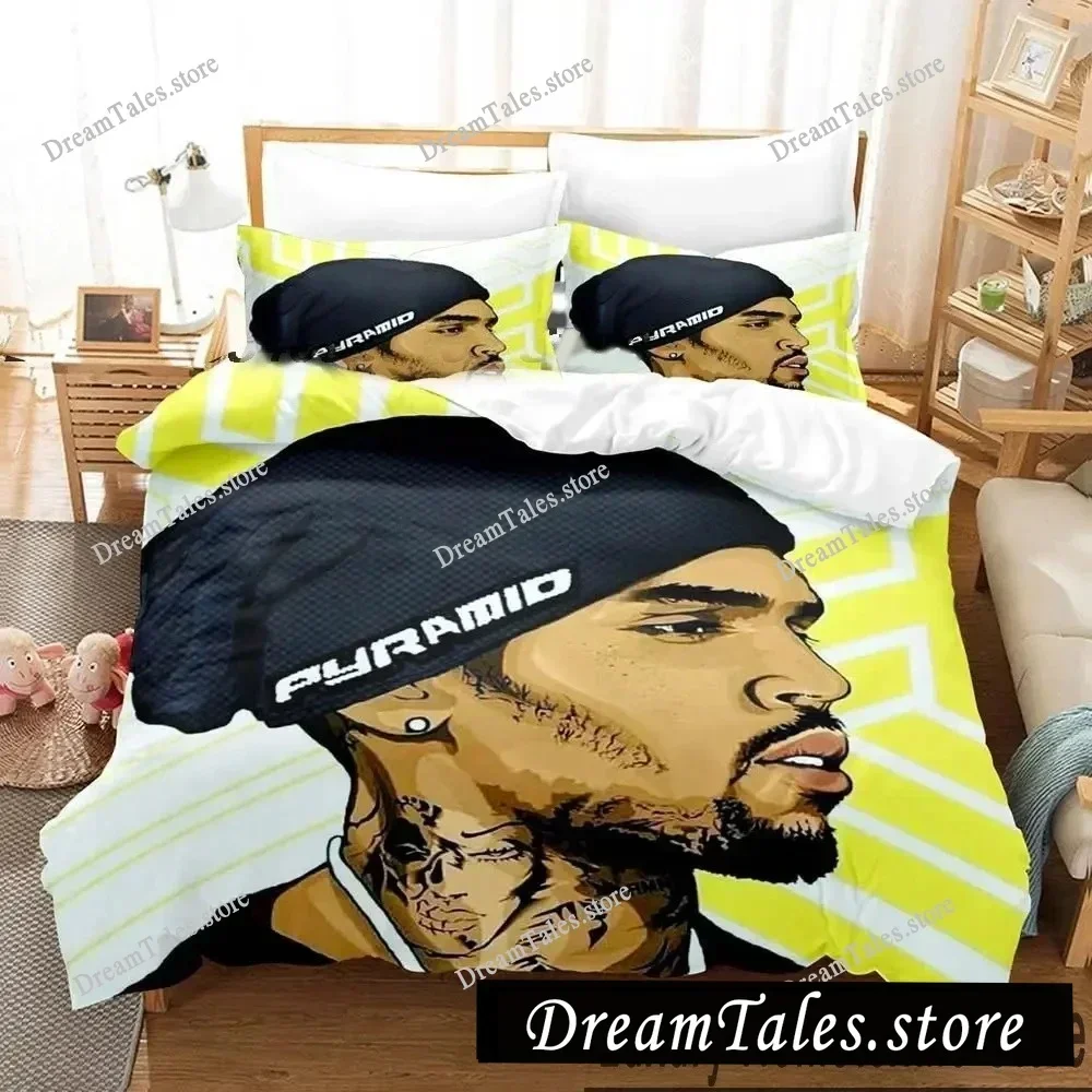 3D Print Chris Brown Bedding Set Boys Girls Twin Queen King Size Duvet Cover Pillowcase Bed Boys Adult Home Textileextile741
