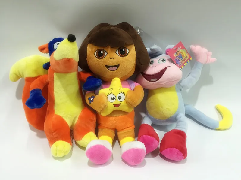 Novo do-ra brinquedos de pelúcia amor aventura macaco botas swiper bonito macio recheado anime bonecas para o miúdo aniversário presente natal