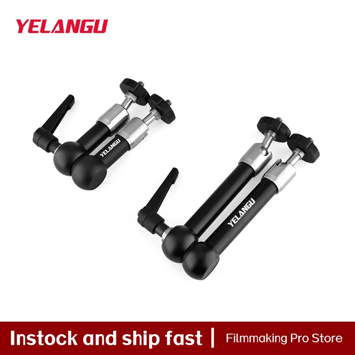 YELANGU Adjustable Articulating Friction Magic Arm 7/11 inches with Both 1/4