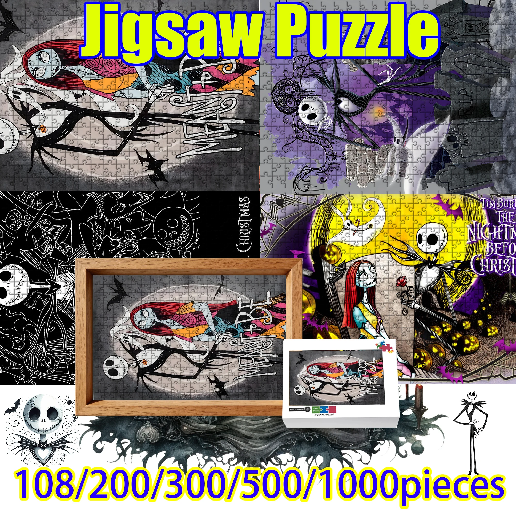 

Деревянный пазл «Кошмар перед Рождеством» 108/200/300/500/1000 деталей, высокое качество, модный подарок на день рождения