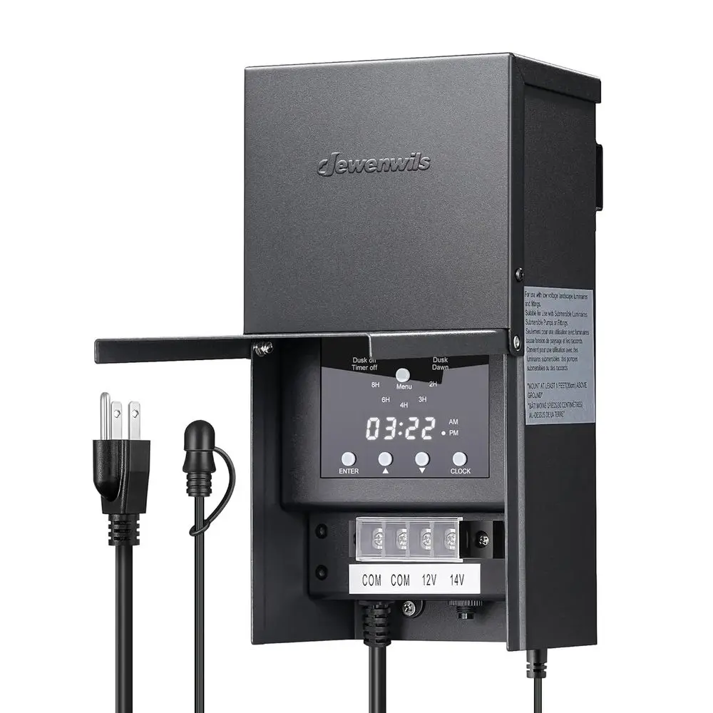 

Трансформатор для ландшафтного освещения 300 Вт, 120 В переменного тока в 12/14 В переменного тока, уличный, с датчиком освещенности и таймером, водонепроницаемый