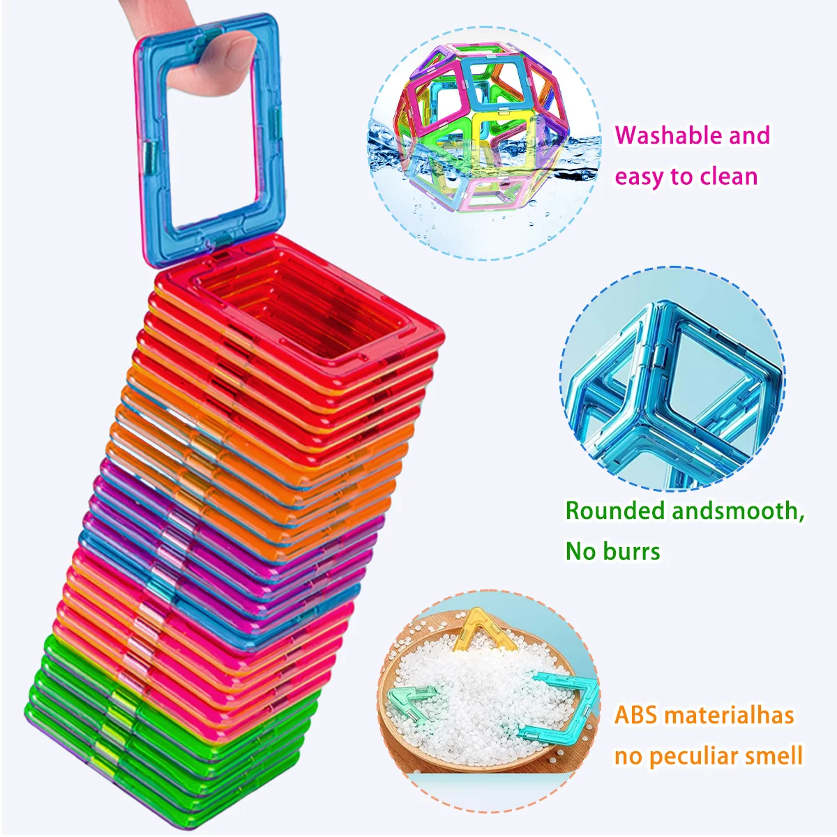 Magnetic Building Blocks Toys, DIY Medium Size STEM Toys Construction Toys, Suitable for Children's Holiday Birthday Gifts view 3