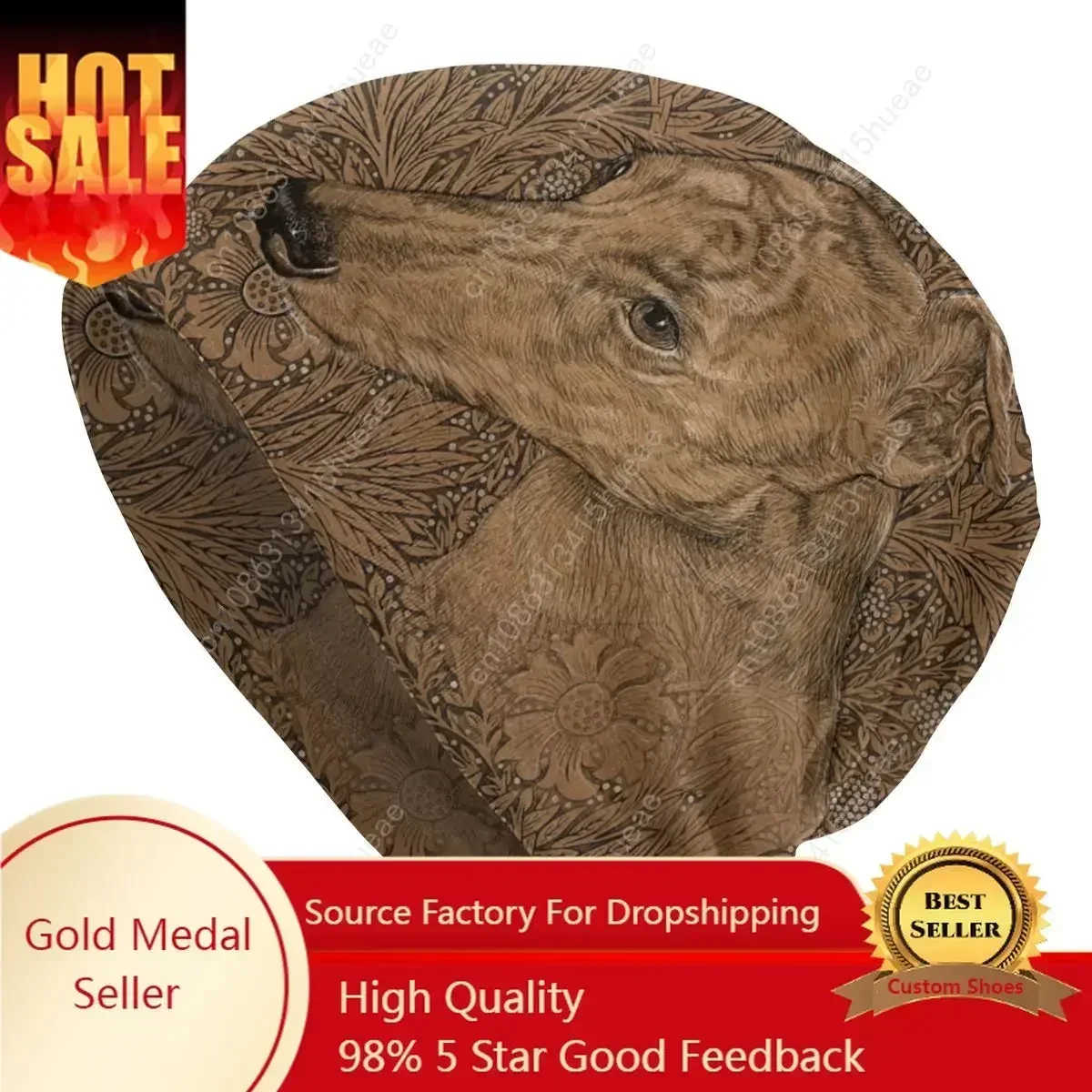 

Greyhound On William Morris Marigolds Slouchy Beanie Hats Whippet Sihthound Dog Art Knitted Skullies Beanies Cap for Outdoor Ski