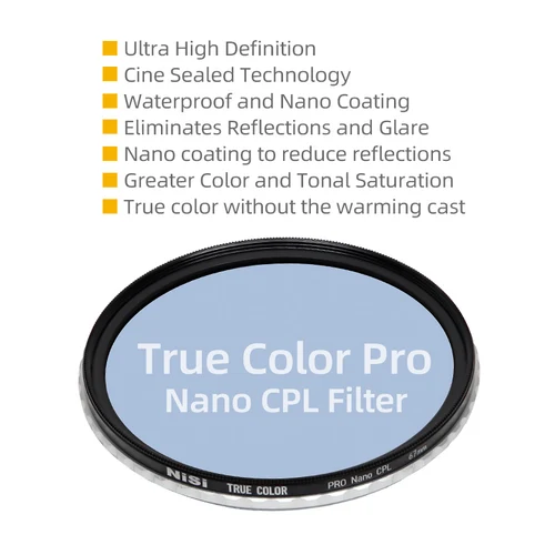 Imagen 2 del producto NiSi TRUE COLOR PRO Nano CPL filtro 40,5/49/52/58/72/82/67/77mm cámara reflex polarizador color fidelidad filtro polarizador
