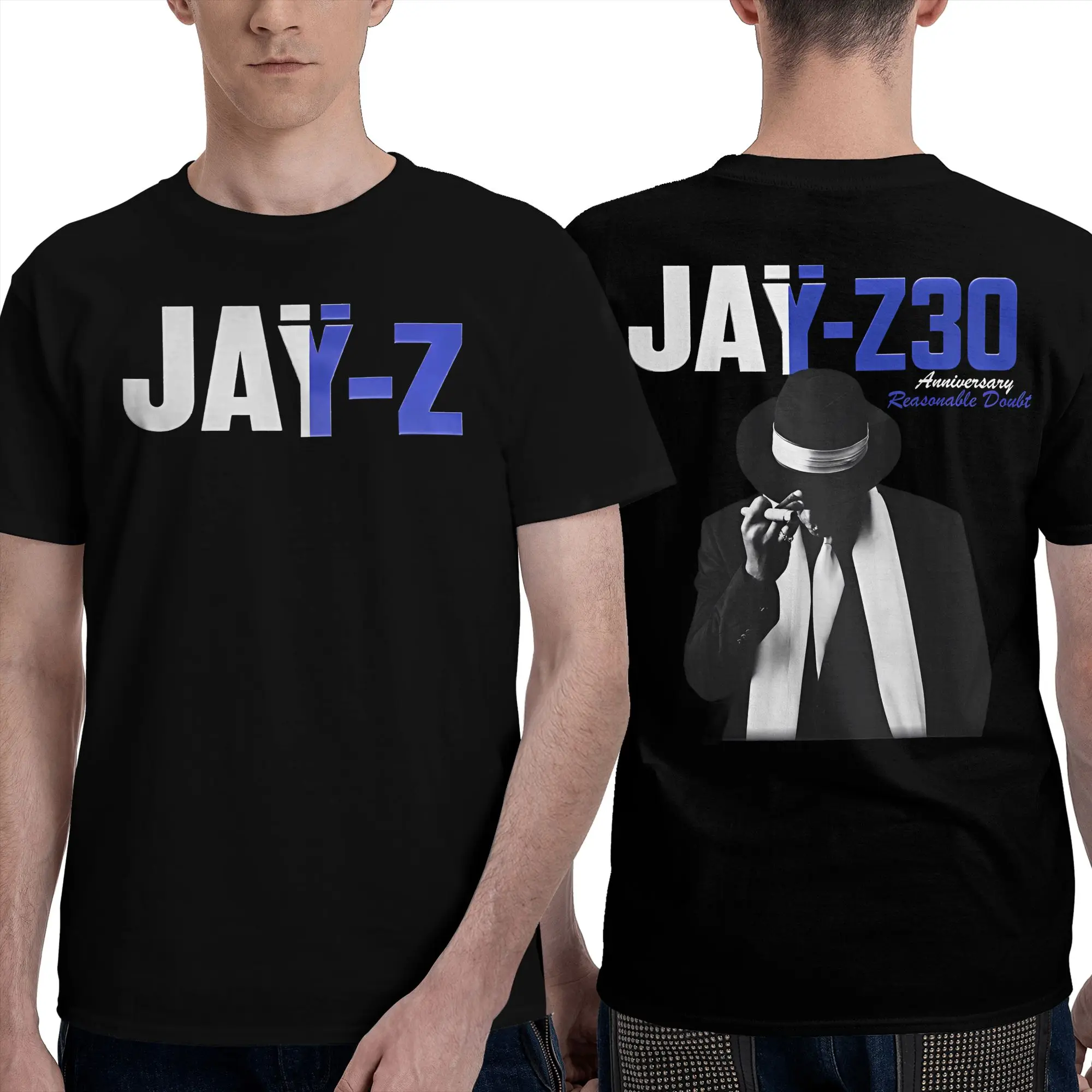 Graphic 2 sides Printing Jay Z 30th Reasonable Doubt 25th Blueprint JAŸ-Z 30 Tour  T Shirt For Unisex  100% Cotton Tee Shirt