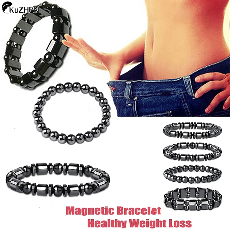 Magnetic Weight Loss Effective Anklet Bracelet Black Gallstone Hematite Stimulating Acupoints Therapy Arthritis Pain Relief