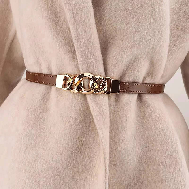 Belt Women's Thin Belt Slim Decorative Shirt With Dress Multi-Ring Buckle Elastic High Elastic Atmosphere Summer New Style