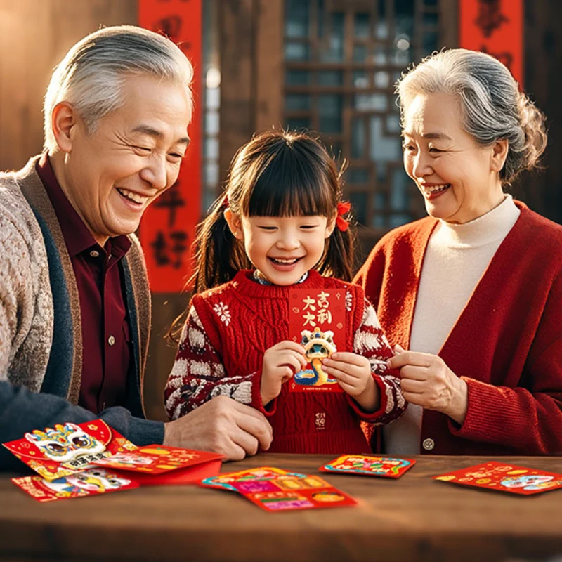 5/6/10/12pc Snake Year Red Envelope Money Packet Chinese Newyear Lucky Money Red Packets 2025 Spring Festival Hong Bao For Child