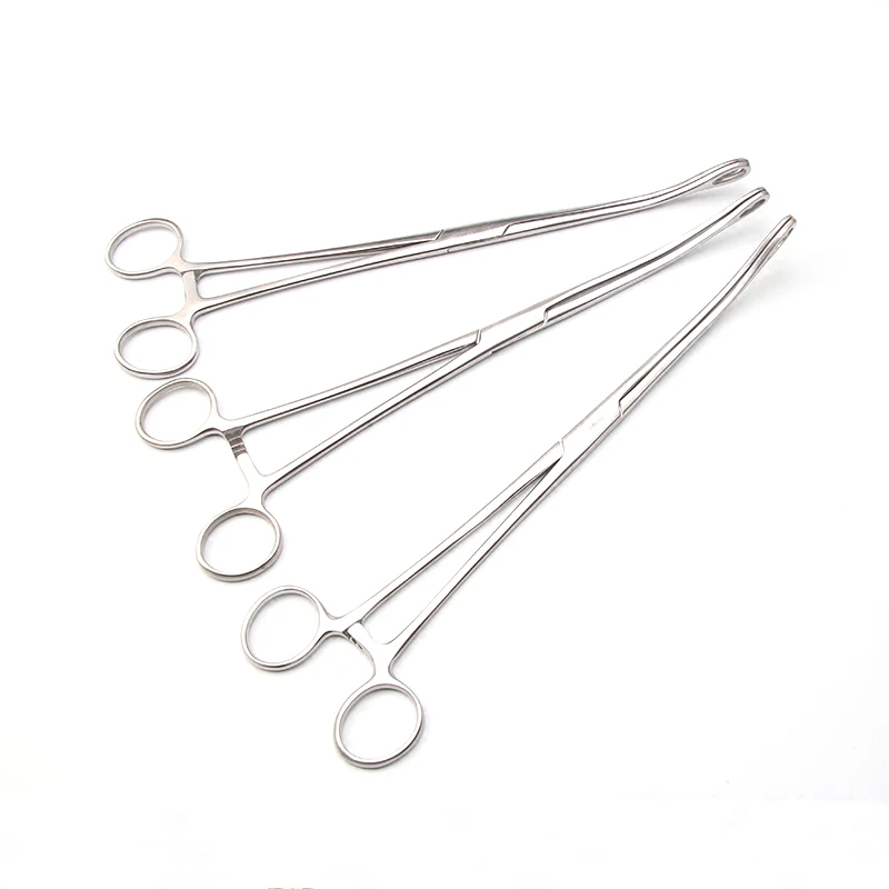 Stainless steel sponge tongs Sponge tongs cupping tongs Oval tongs 25cm straight elbow instrument