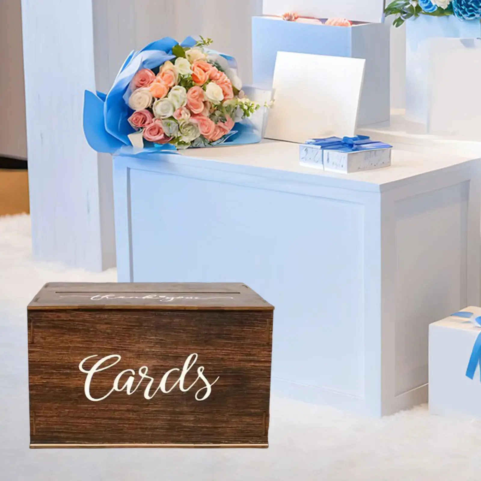 Wooden Card Holder Money Gift Box Container Case Storage Wedding Card Box for