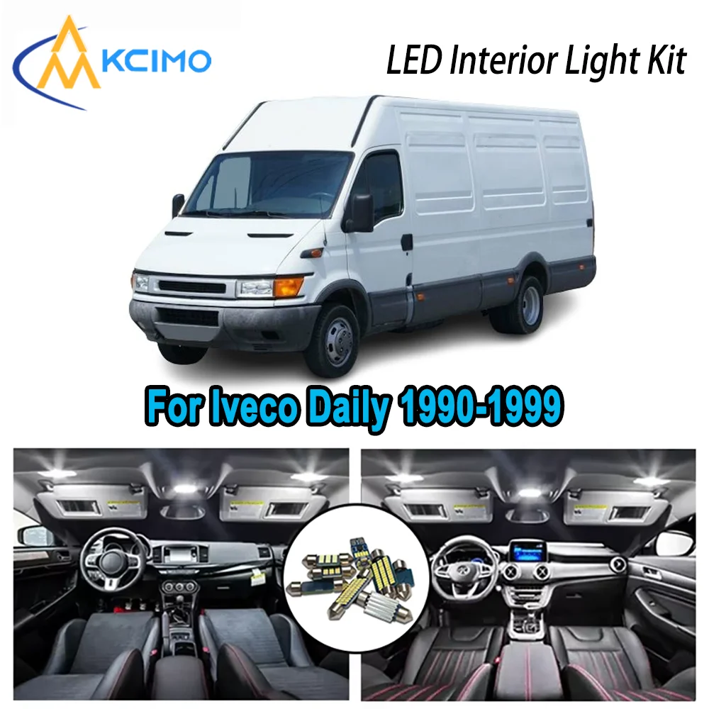 

Premium Bright LED Interior Light Kit for Iveco Daily 1990-1999 1991 1992 1993 Dome Map Trunk Car Lamps with Canbus No Error