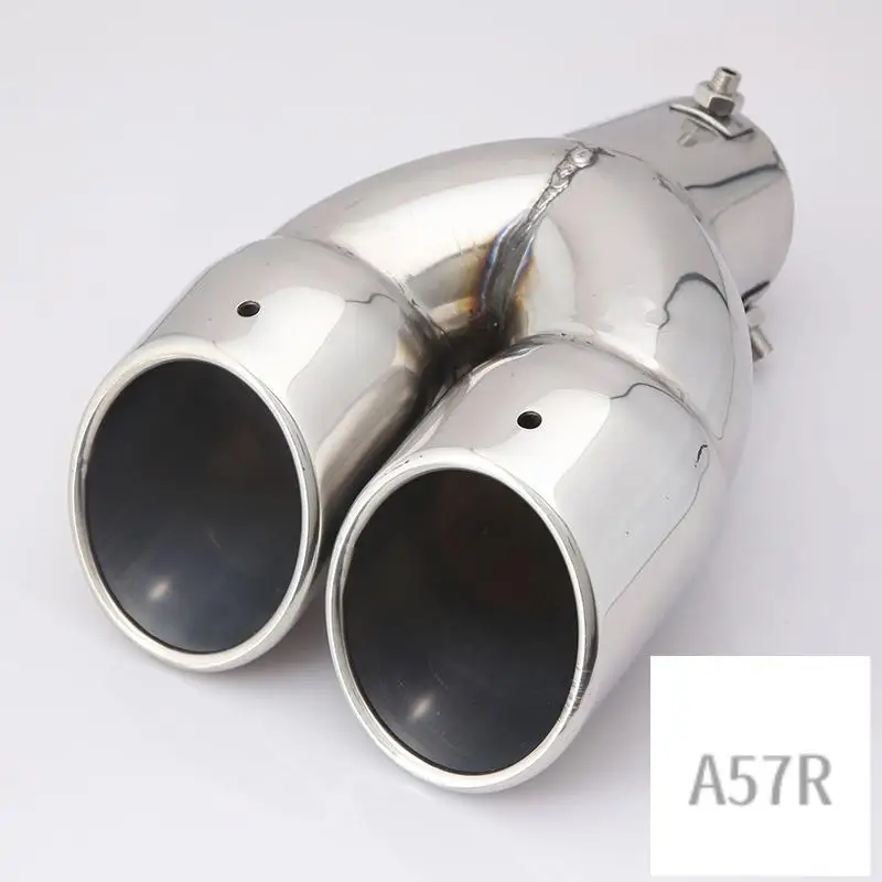 

7R-Stainless Steel Cover Decor For Mitsubishi Outlander 3 Exhaust Muffler Tips Rear Tail Pipe Tip Tailpipe End Trim 2013 - 2018
