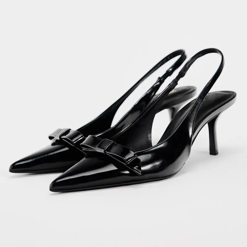 2025-fashionable-pointed-toe-shallow-mouth-new-high-heeled-shoes-summer-elegant-buckle-decorated-stiletto-black-women's-shoes