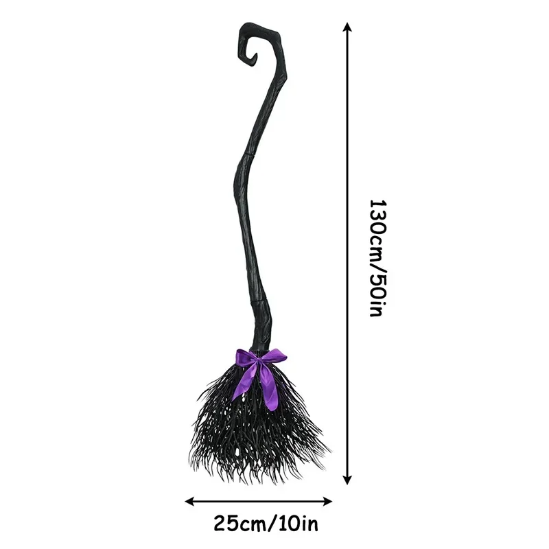 Witch with Ribbon Witch Broom Magic Broom Halloween Decoration Party Favor Photo Booth Accessory