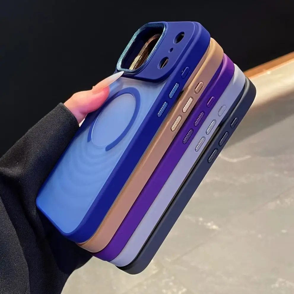 Luxus Welle Welligkeit Muster Für Magsafe Magnetische Telefon Fall Für iPhone 17 Air 16 15 14 Plus 13 12 11 Pro MAX Transluzente Abdeckung