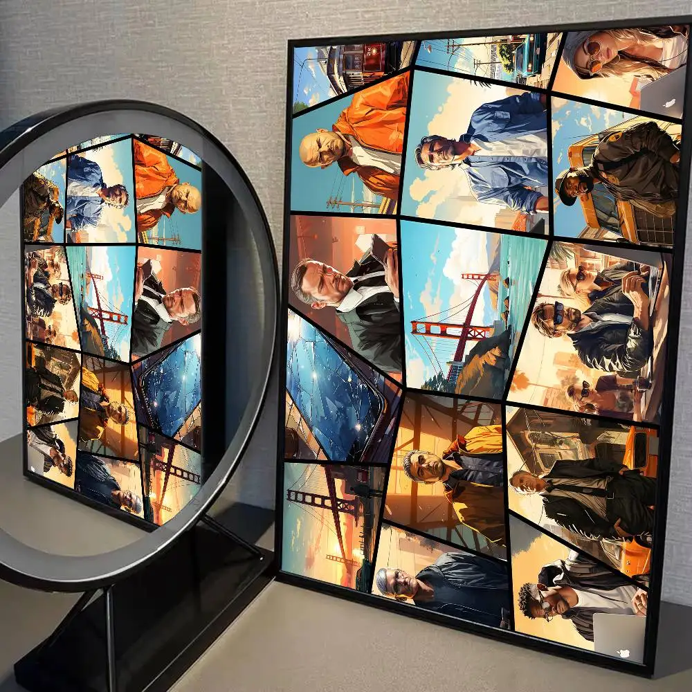 GTA G-Grand T-Theft ملصق تلقائي طباعة A5 A4 A3 A2 جدار ديكور فني لغرفة مكتب هدية لمحبي