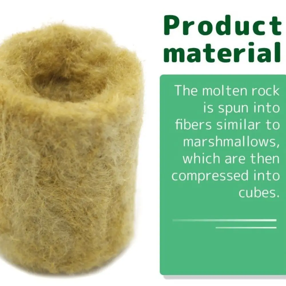 50 Unidades de Bloques de Cultivo Hidropónico de 27*20mm, Sustrato Hidropónico, Tapones de Lana de Roca, Medio de Cultivo para Plántulas, Esponja de Jardín