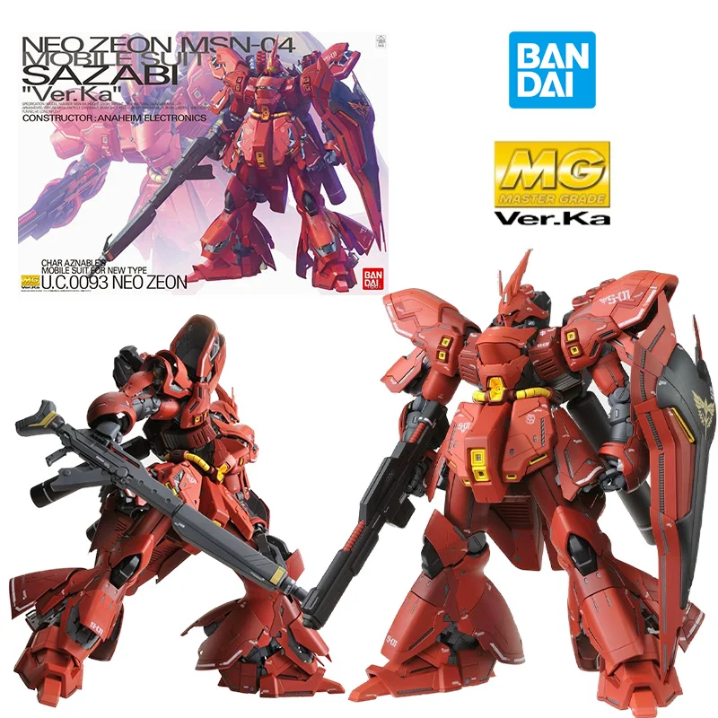 Bandai MG Neo Zeon MSN-04 Sazabi Ver.ka 1/100 25Cm Anime Original Action Figure Gundam Model Assemble Toy Gift Collection