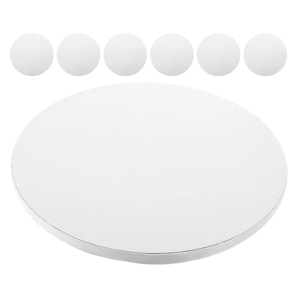 

7Pcs 10 Inch Round Cake Boards Thick White Greaseproof Base for Wedding Birthday Dessert Display High Stability Insulation