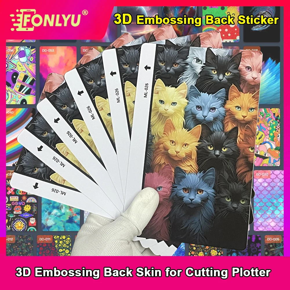 

FONLYU 50 шт. 3D рельефная наклейка на заднюю панель телефона Micas с тиснением и принтом на заднем стекле, защитные пленки для резки