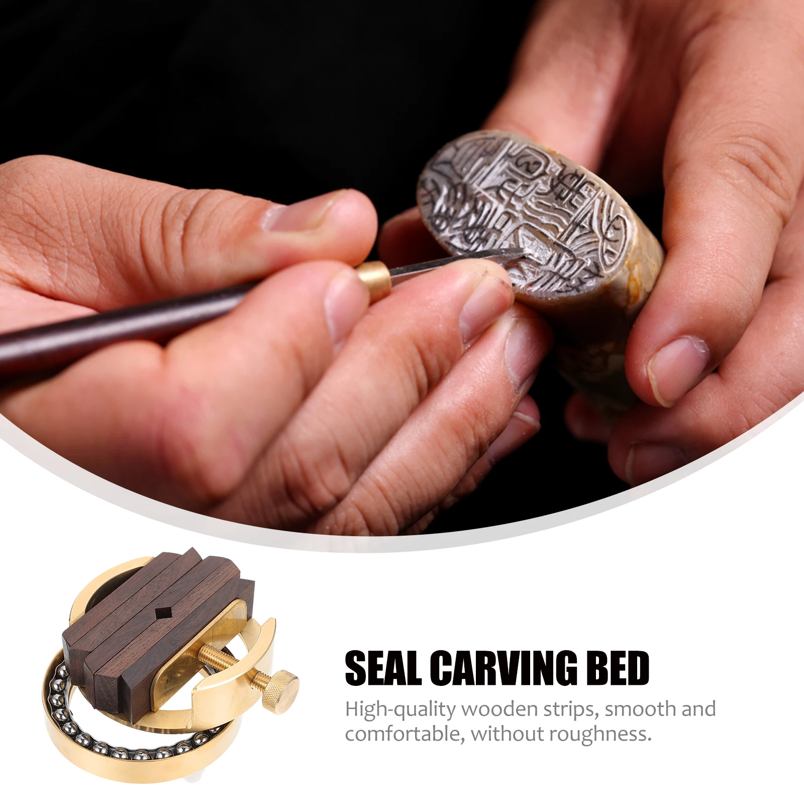 

1Set Brass Seal Engraving Bed Fixture Tool for Stone Carvings Hobbyists Seal Carving Bed Engraving Device Brass Carving Tool