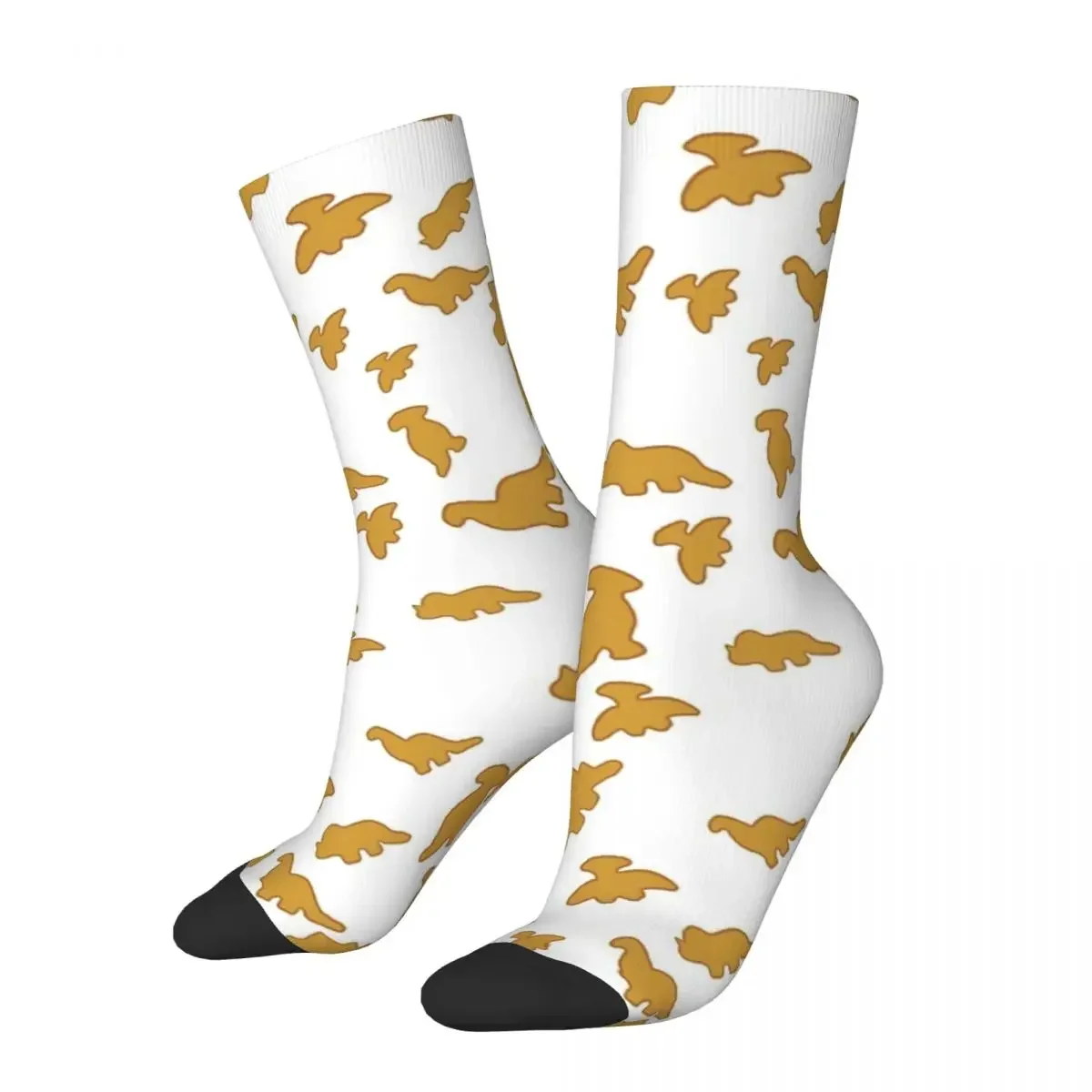 Dino Chicken Nuggets Socks Harajuku Sweat Absorbing Stockings All Season Long Socks Accessories for Man's Woman's Gifts