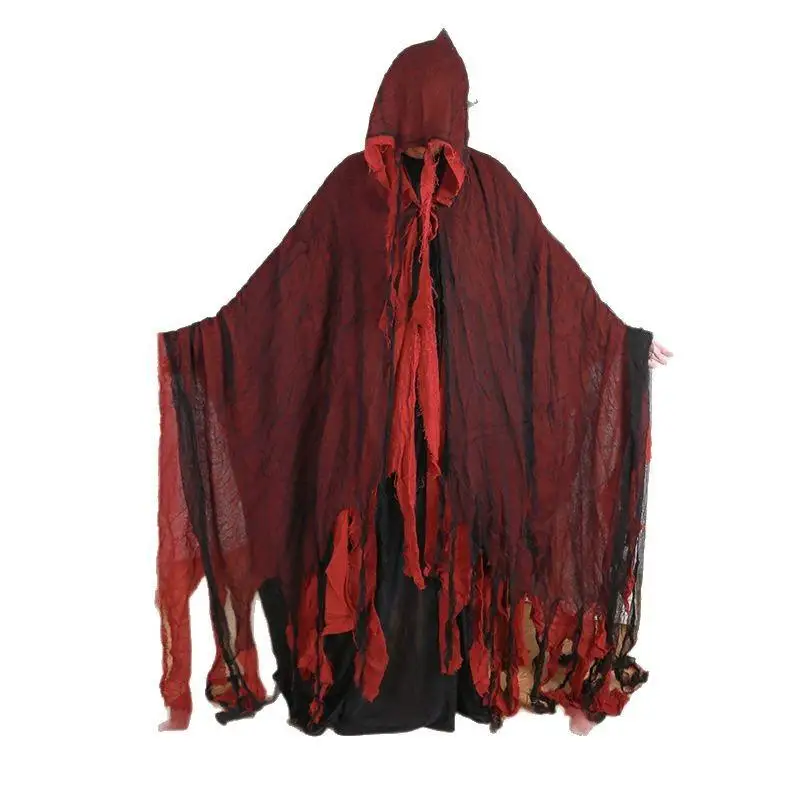 

Wizard Ghost Costume Hooded Cloak Medieval Renaissance Cape Death Horror Scary Cape for Halloween Party Cosplay