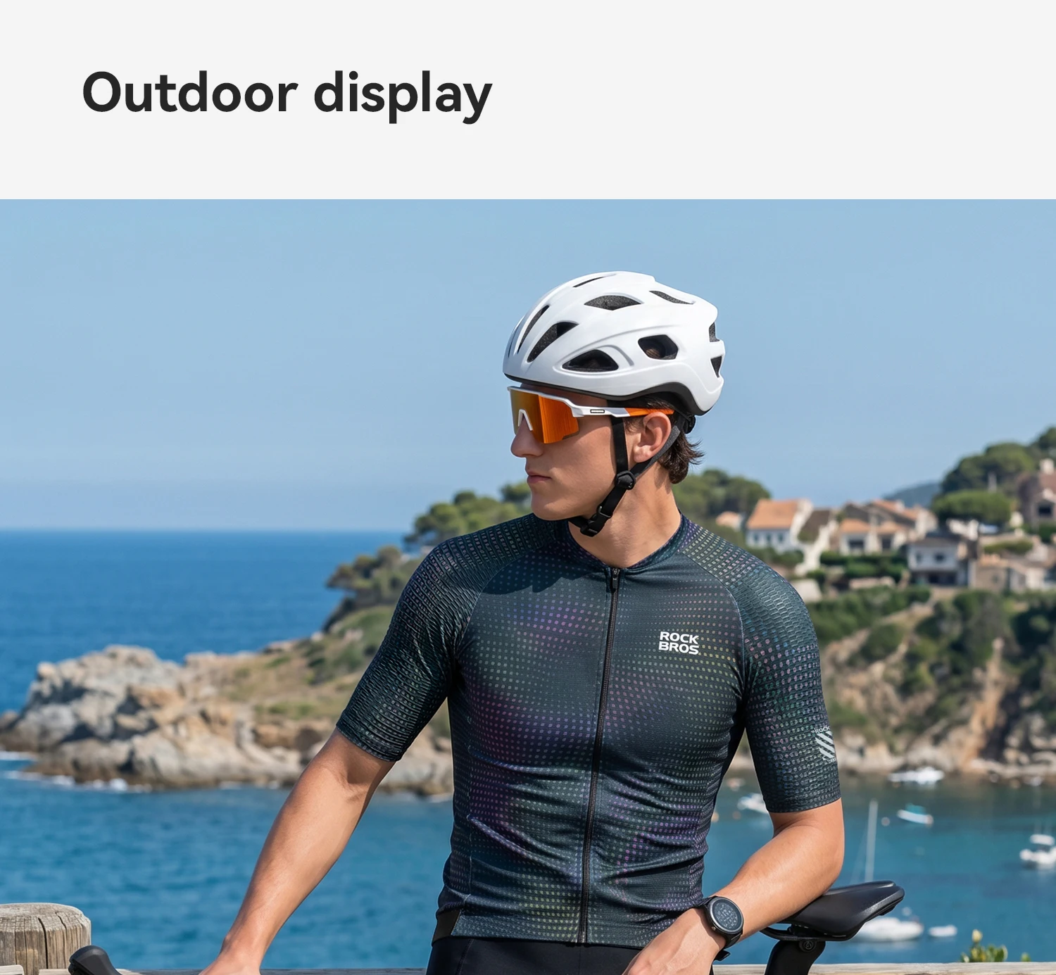 ROCKBROS Sommer-Radtrikot Leichtes Hochelastisches Oberteil Atmungsaktives Schnelltrocknendes Kurzarm-Trikot Herren-Radsportbekleidung – Detail 23