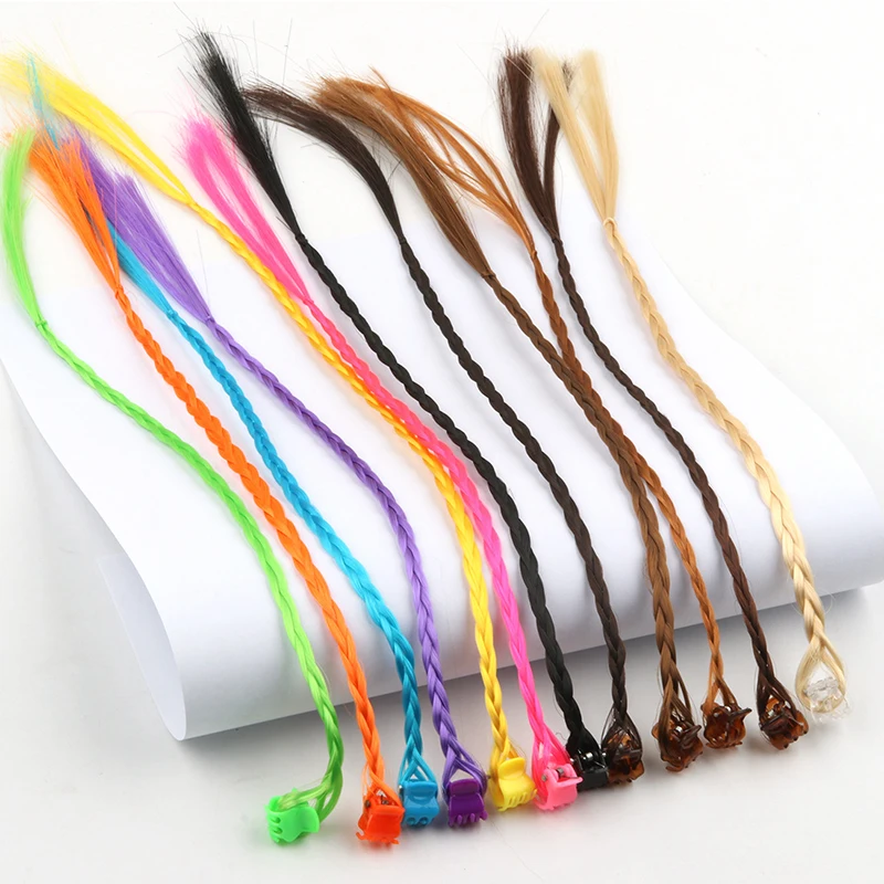 5pcs/card Coloorful Wig Hair Clip Women Girls Pigtail Hair Claw Street Performance Hair Styling Headdress Hair Accessories