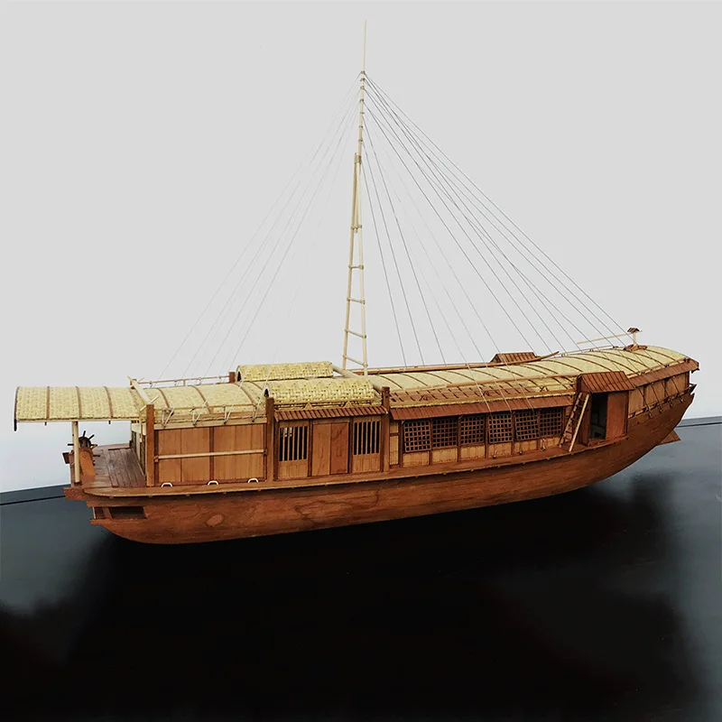 1/50 Chinese Ancient Sailing Ship Model Bianhe Passenger Ship Assembly Kit DIY Handmade Ship Model Toy Static Yacht Ornaments