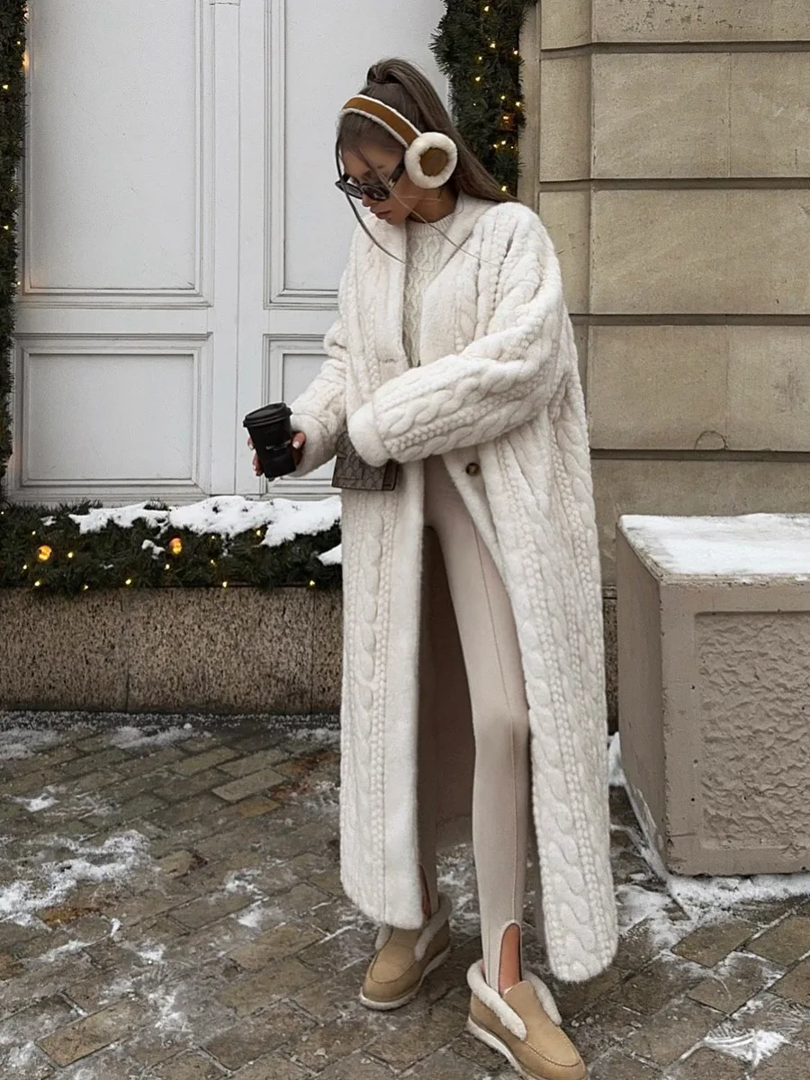 HDHOHR 2026 Women's Fashion faux Mink Fur Coat Women Long  High Quality Faux Mink fur Fluffy  jacket Winter Warm Outwear Ladies