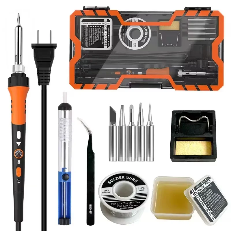 60W 110V 220V  Ceramic Heater Soldering Tool 200 to 450 Soldering  Past Welding Circuit Board Hobby Crafts Soldering Iron Kit
