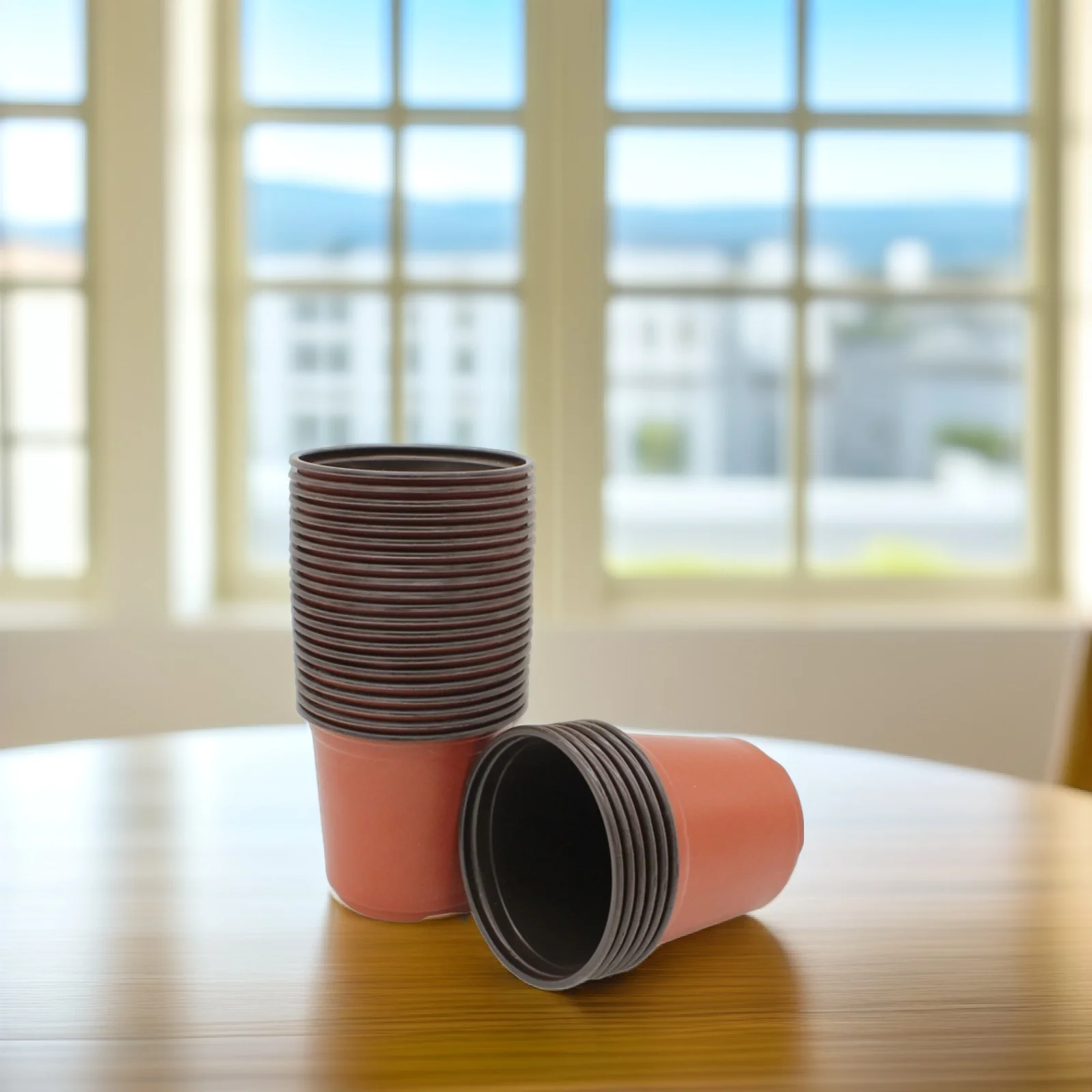 

100 pcs Soft Plastic Flower Lightweight Flexible With Drainage Holes For Seed Starting Nursery Plant Containers Herb Propagation