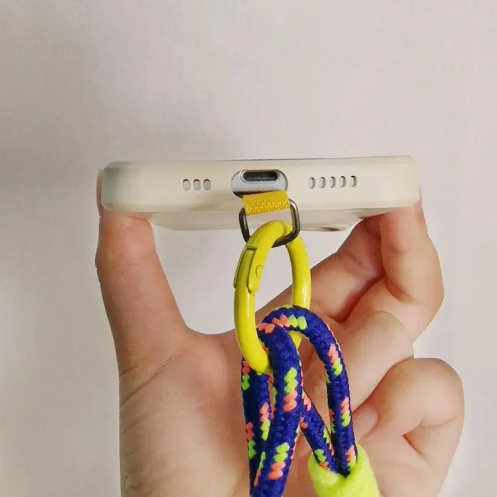 Keychain Phone Lanyard Portable Candy Colors Nylon Hanging Rope Simple Phone Accessories Phone Wrist Straps