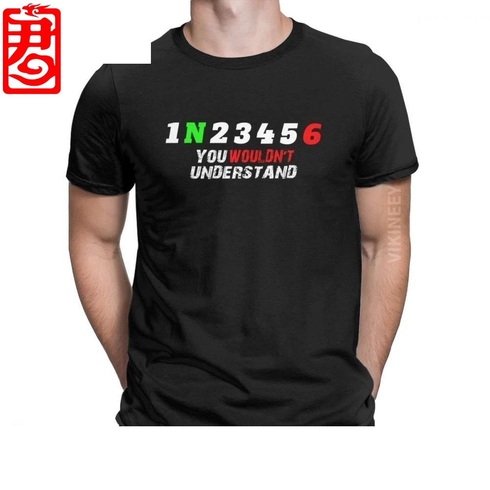 

1N23456 Motorcycle Gear Men's T Shirt Ride Moto Supermoto Bike Chopper Vintage Tees Short Sleeve T-Shirts 100% Cotton Plus Size