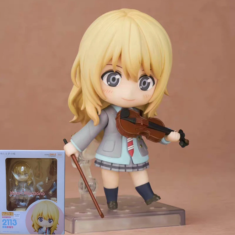 10cm Anime Your Lie in April Figure 2113 Miyazono Kaori Action Figure Q Version Interchangeable Face Figurine PVC Model Toys