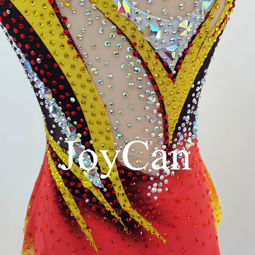 JoyCan Rhthmic Gymnastics Leotards Girls Women Orange Spandex Elegant Dance Wear for Competitiion