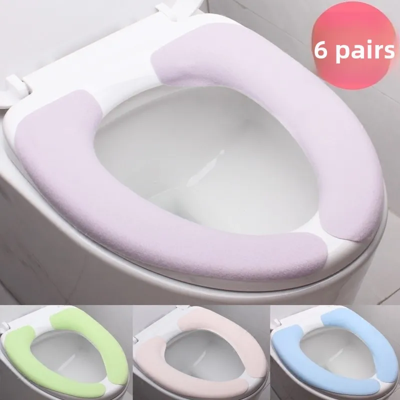 厚みのある粘着性のある防水便座クッション暖かいフリース家庭用トイレカバーユニバーサルトイレリングフレッシュマンニン