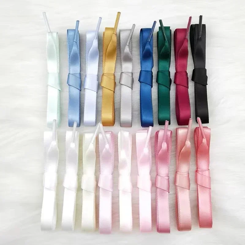 Luxury Silk Ribbon Satin Flat Shoelaces for Women Casual Shoe Laces Sneakers Boots Decorative Women's Shoestrings image 3
