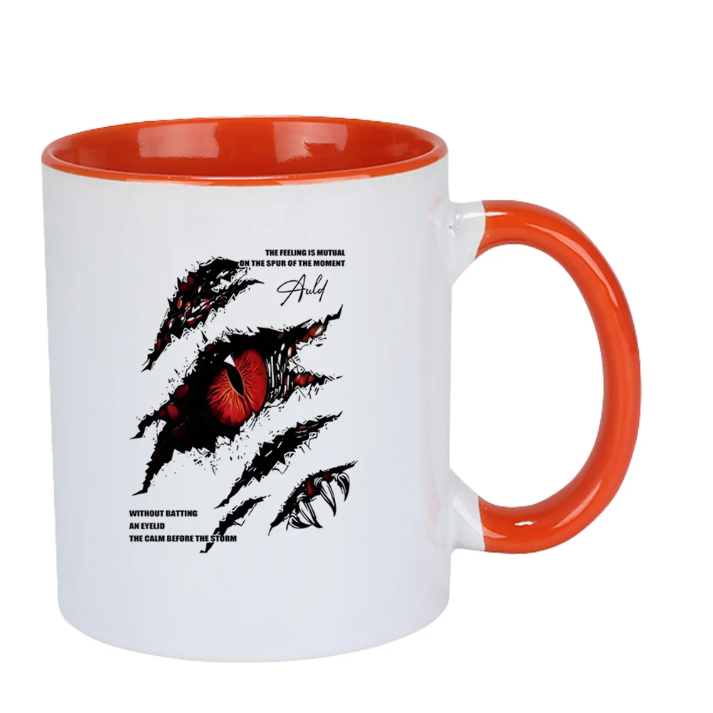 11oz Ceramic Coffee Mug with Red Evil Eye Design The Feeling Is Mutual Print Tableware for Home Party Office Holiday Present Chr