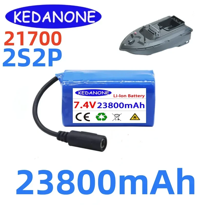 Batería mejorada para barco de pesca, pieza de repuesto para T188 2011-5 T888 V007 H18 C18, Control remoto, 18650, 7,4 v