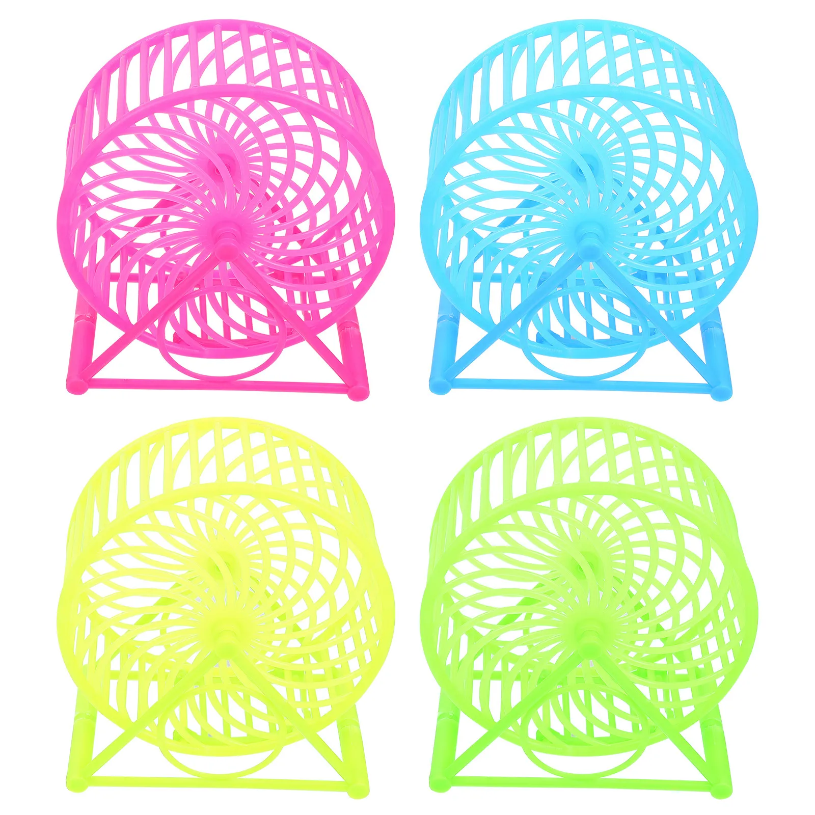 4Pcs Hamster Running Wheels Quiet Exercise Wheel Sturdy Plastic Small Pet Running Wheel for Hamsters Gerbils Ferrets Chinchillas
