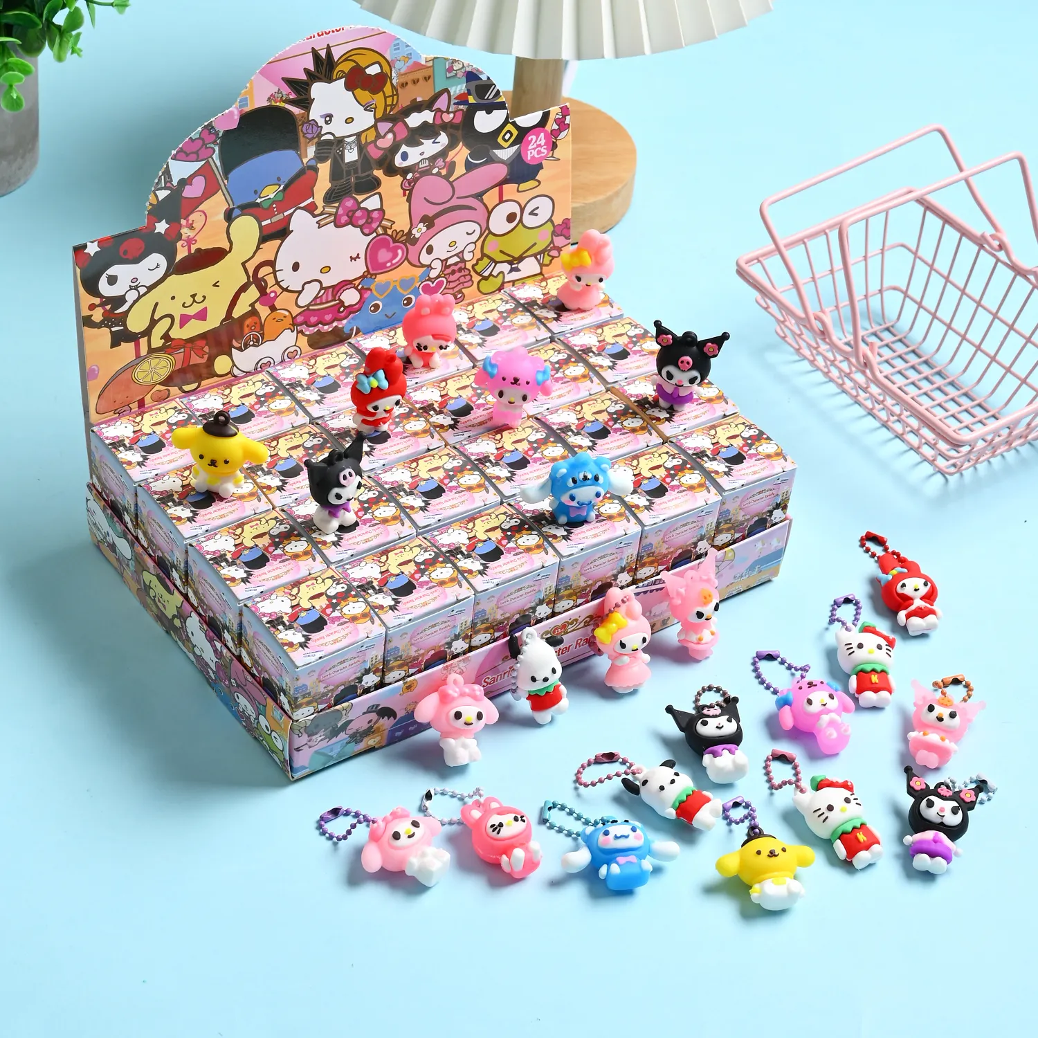 

2026 Sanrio 24Pcs/Set Hello Kuromi Blind Box Anime Figure Model Keychain Pendant Decorative Toy For Children's Christmas Gifts ﻿
