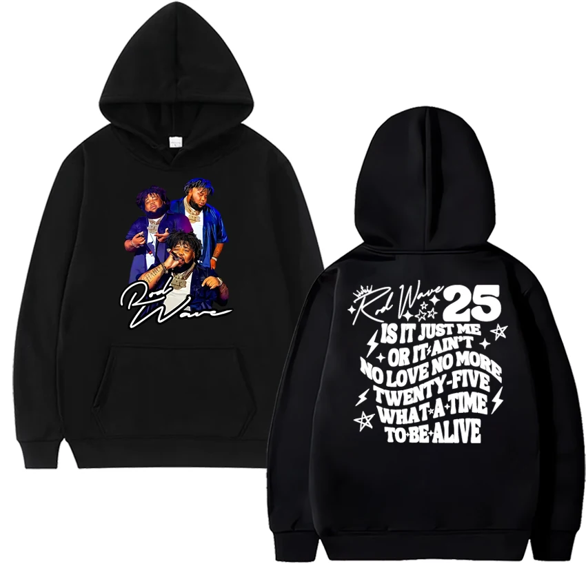 

Rapper Rod Wave New in Album Double Sided print Hoodie Men women vintage hip hop streetwear Unisex Fleece Long sleeve Sweatshirt
