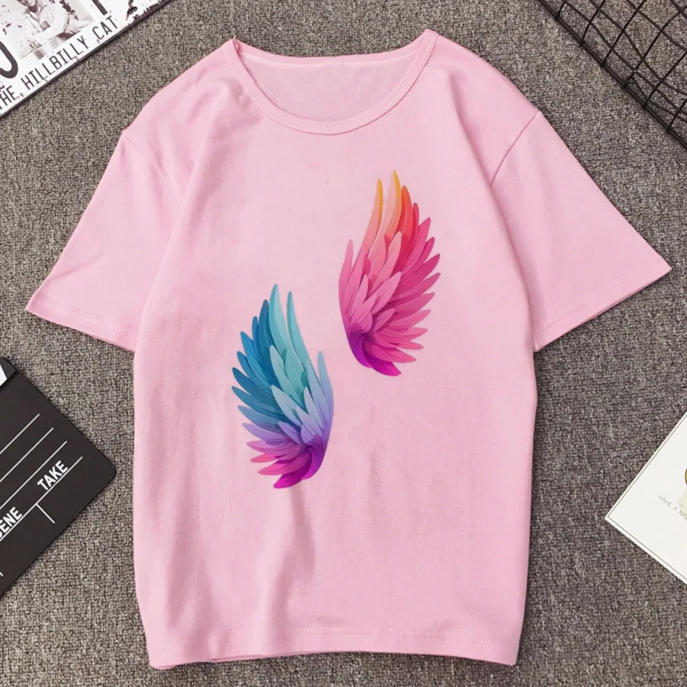 Angel Wings shirt female y2k cheap funny gyaru scene  t shirt korean fashion meme aesthetic summer gyaru